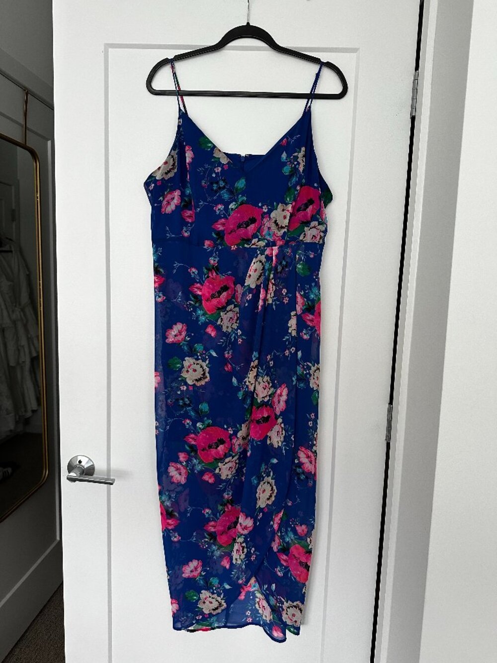 Express Blue Floral Midi Dress XL